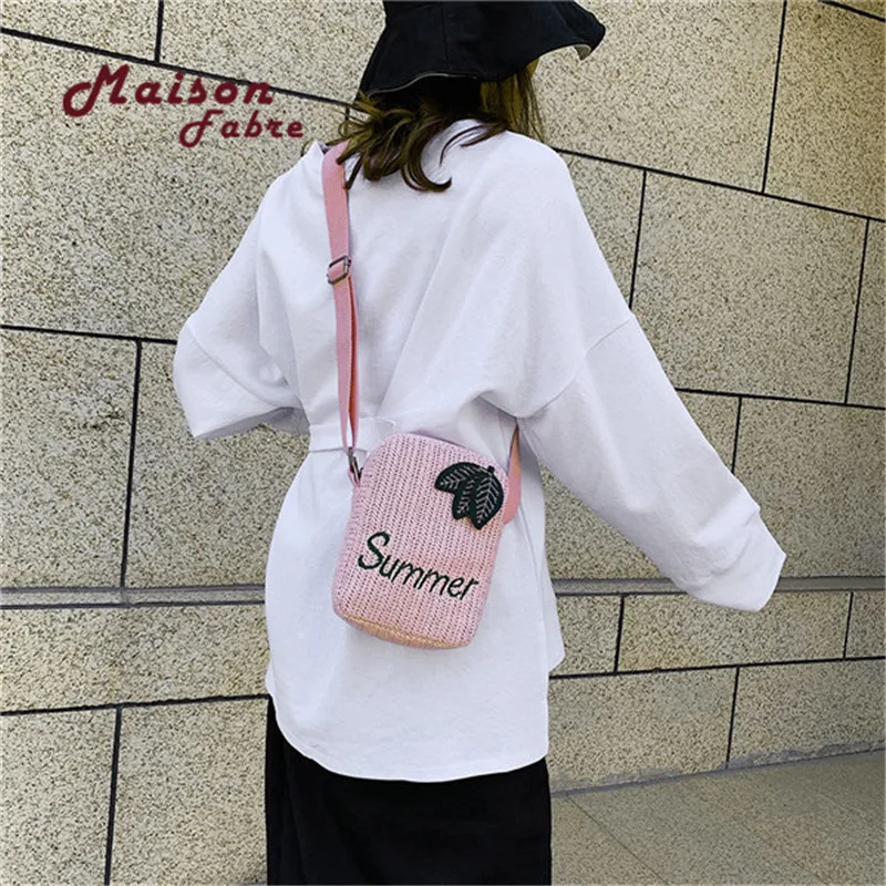 Летняя соломенная квадратная сумка ведро на молнии дизайнерские женские