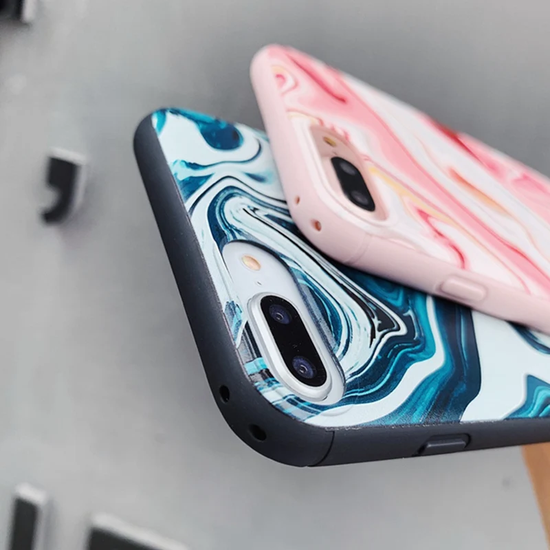 Fashion Marble Striped Plaid Solid Color Tpu Case for iphone XS Max XR 6 6S 7 8 plus X10 protective Cover |