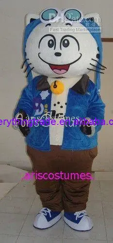 Hot sale 2014 Adult blue cat mascot costume custom made advertising school costume|costume kimono|costume blousecostume jewelry pearl necklace |