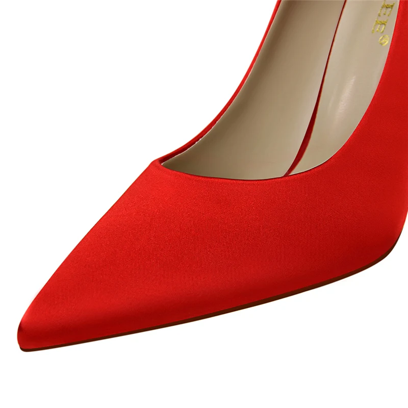 Женские туфли на высоком каблуке 10 см зеленые Сатиновые лодочки желтые синие