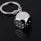 Брелок для ключей DoreenBeads из нержавеющей стали серебряного цвета, квадратные игральные кубики подвески, модный Индивидуальный креативный подарок для мужчин, 1 шт., 2018