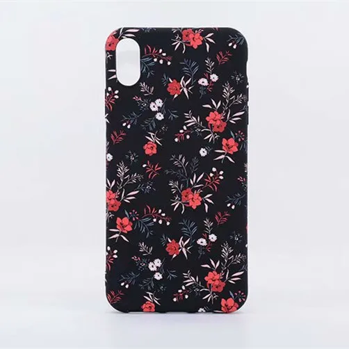 Hot Glow in the Dark Black Flower Floral Soft TPU Skin Cases For iPhone XS Max XR X 7 Plus 8 luminous fundas Coque |