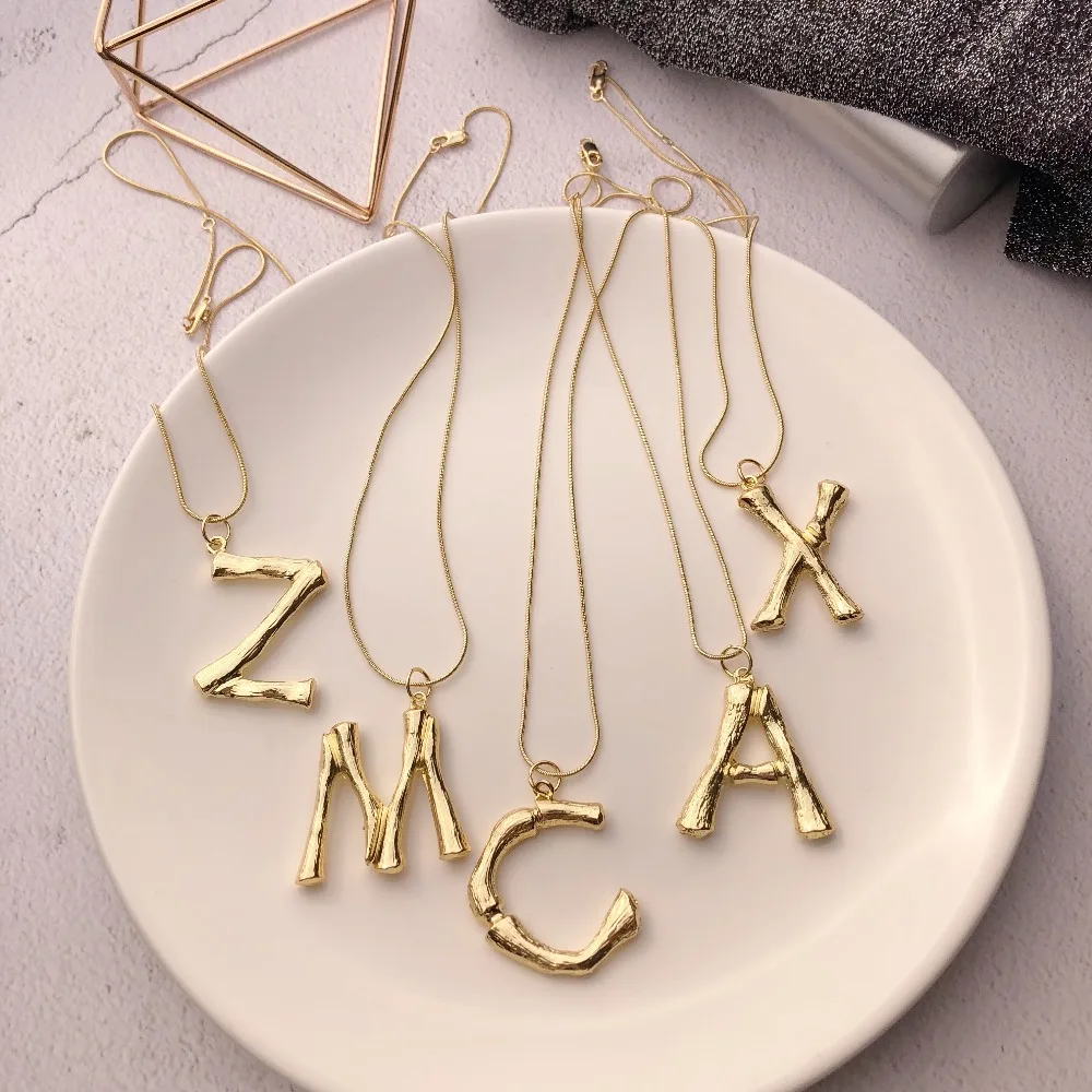 2018 new hot sale fashion Women's Metal Alloy DIY Letter Name Initial Link Chain Girls Charm Pendant Hip_Hop Necklace For Women |