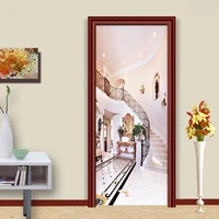 european style 3d stairs background wall painting living room aisle bedroom door sticker pvc wall paper mural papel de parede