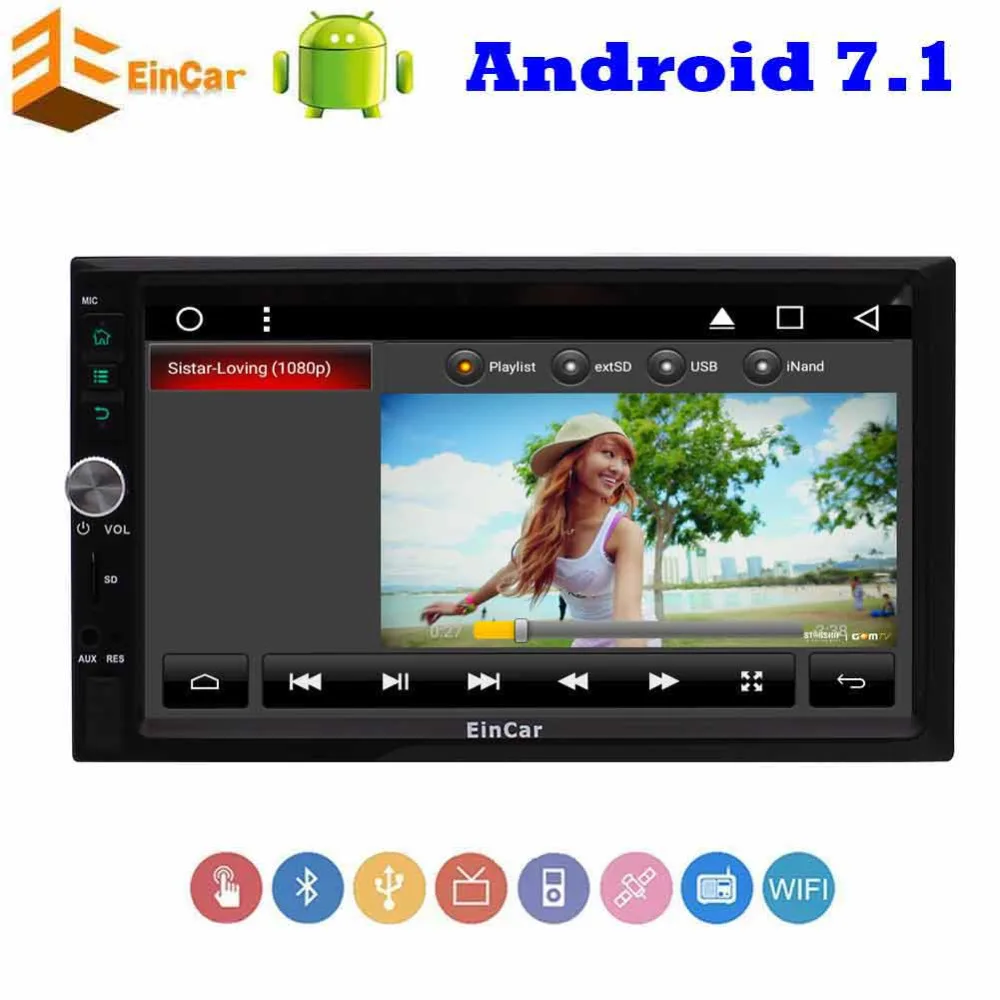 Eincar Android 7 1 Nougat автомобильный Стайлинг четырехъядерный в приборной головке 2 Din