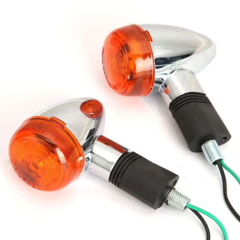 2x 12V Universal Motorcycle Turn Signal Light Amber Indicator Lamp Bullet Flash Bike Blinkers For Harley Davidson |