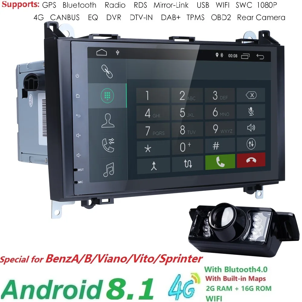 9 &quot2 DIN Авторадио Android 8 1 автомобильный мультимедийный плеер для Mercedes Sprinter Vito W639
