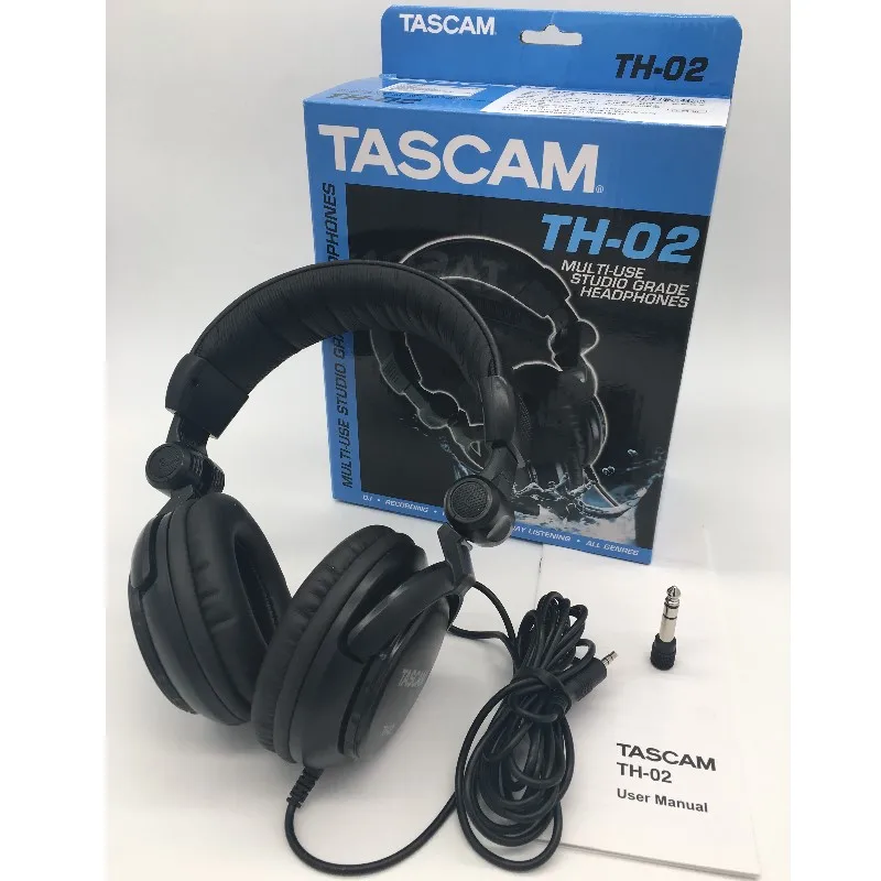 Tascam TH-02 закрытые задние многофункциональные складные студийные наушники черного цвета, профессиональная студийная гарнитура для записи на голову