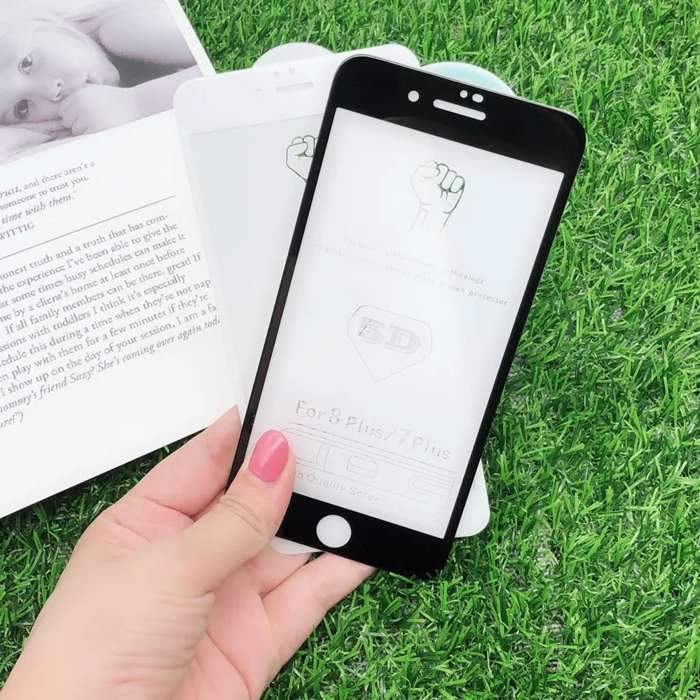 AYJ 5D закаленное стекло с краями для iphone 6 6s plus 8 x Защита экрана 7 полным покрытием