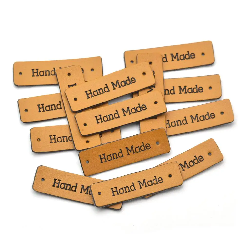 KALASO оптовая продажа 30 шт. этикетки для одежды ручной работы из искусственной кожи
