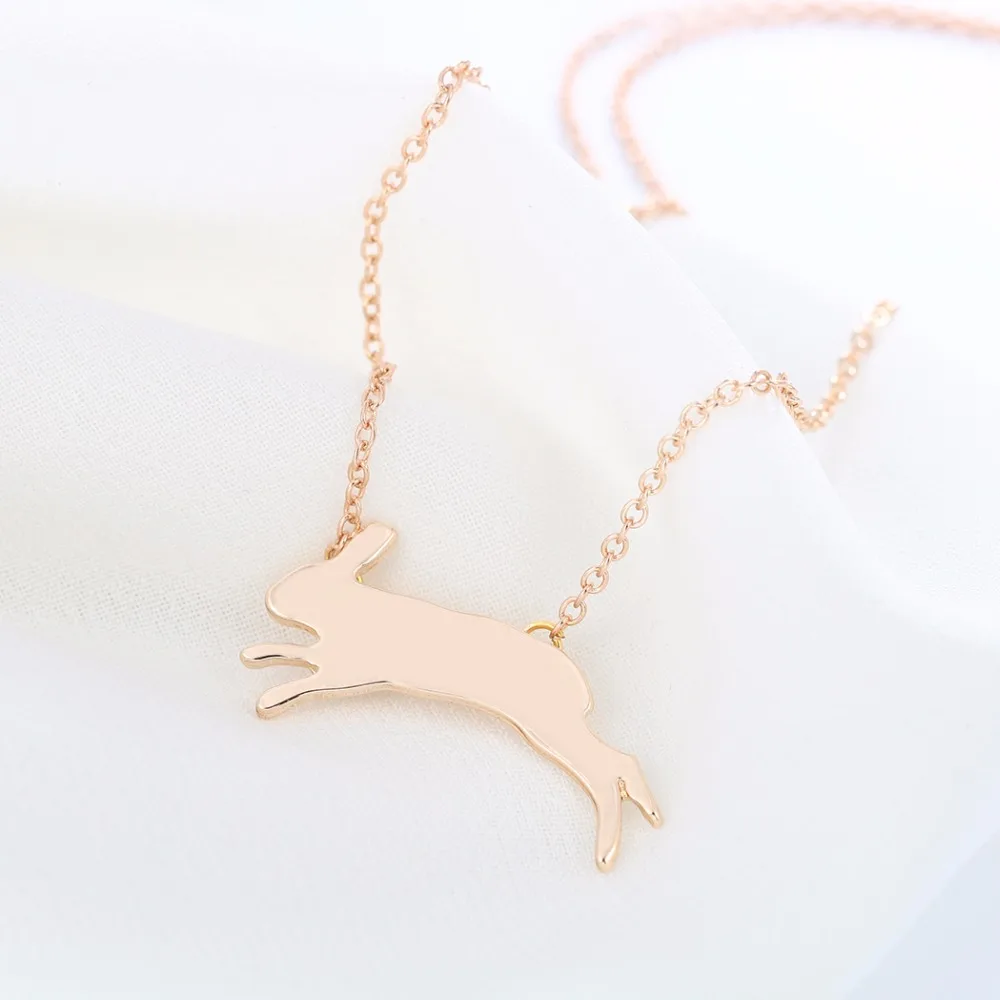 Массивное ожерелье Kinitial в виде Прыгающего кролика подвески бегущего женское
