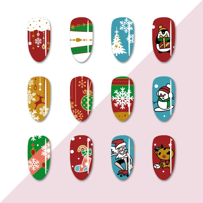 Круглые пластины для ногтей BORN PRETTY Рождественская серия стемпинга снежинка