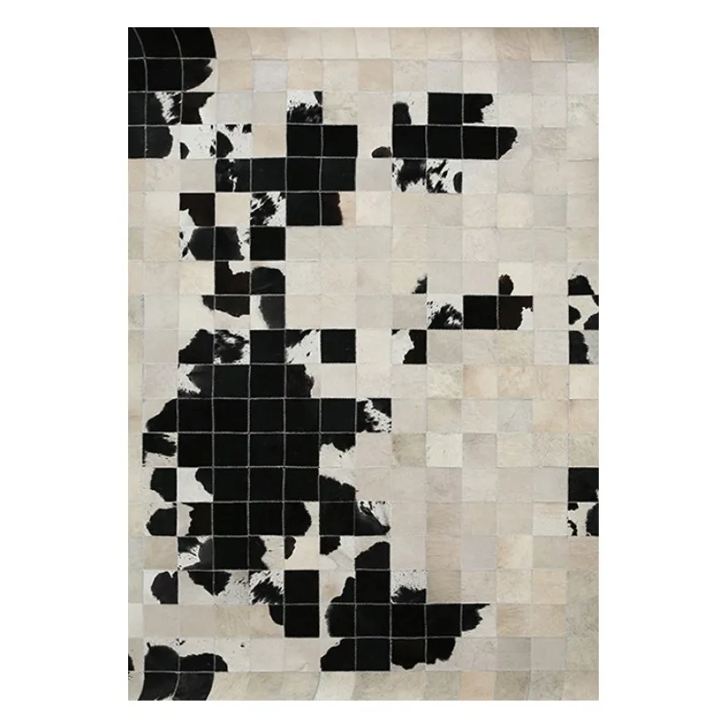 Лоскутный ковер из воловьей кожи в американском стиле большого размера