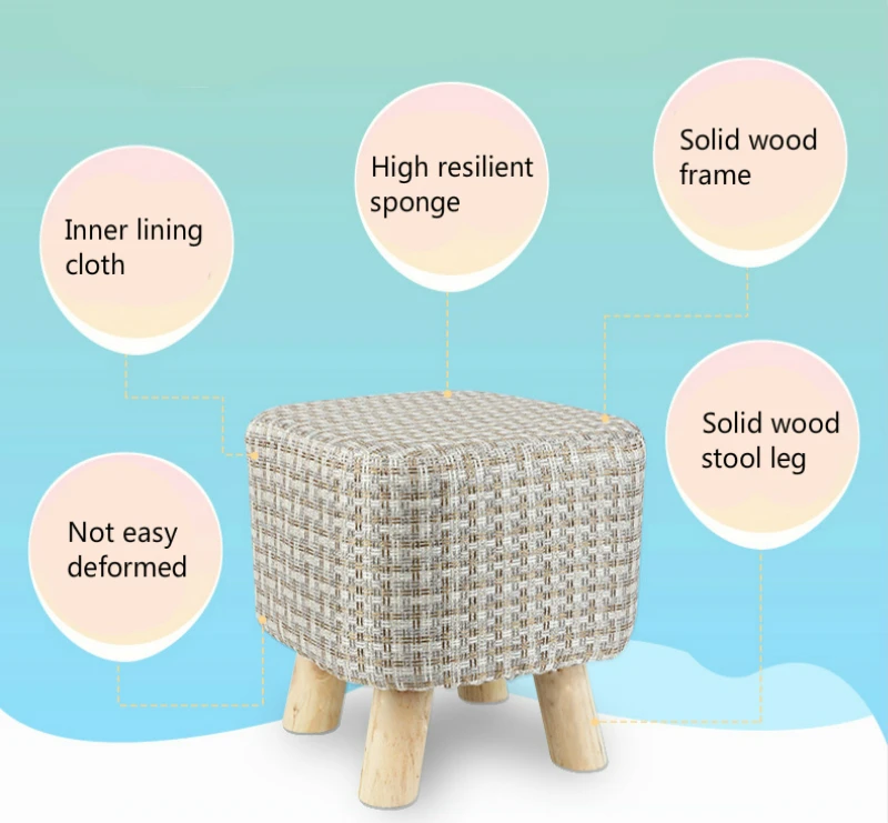 Моющийся домашний табурет для дивана деревянная скамейка обуви устойчивая