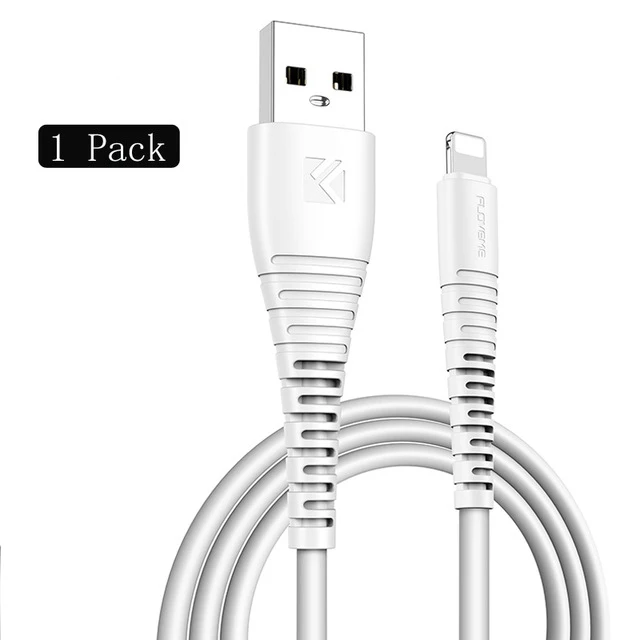 1 Pack White FLOVEME USB зарядное устройство кабель для iPhone X XR XS Max 7 8 plus Быстрая зарядка для быстрой зарядки для iPhone зарядное устройство Шнур для передачи данных адаптер - Цвет: 1 Pack White