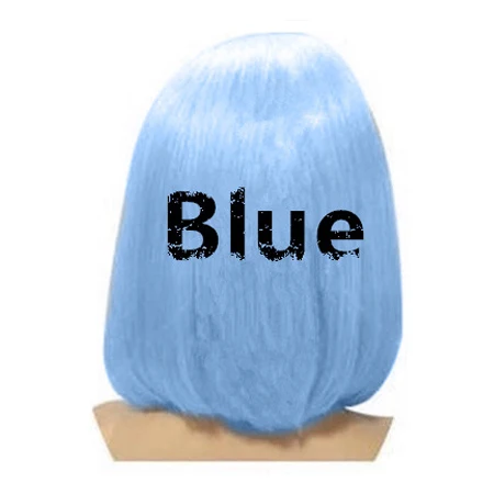 Blue RXY Короткие Красочные боб парик короткие парики из человеческих волос розовый/синий/серый/фиолетовый/желтый/красный прямые парики на кружеве для черных женщин remy - Цвет: Blue