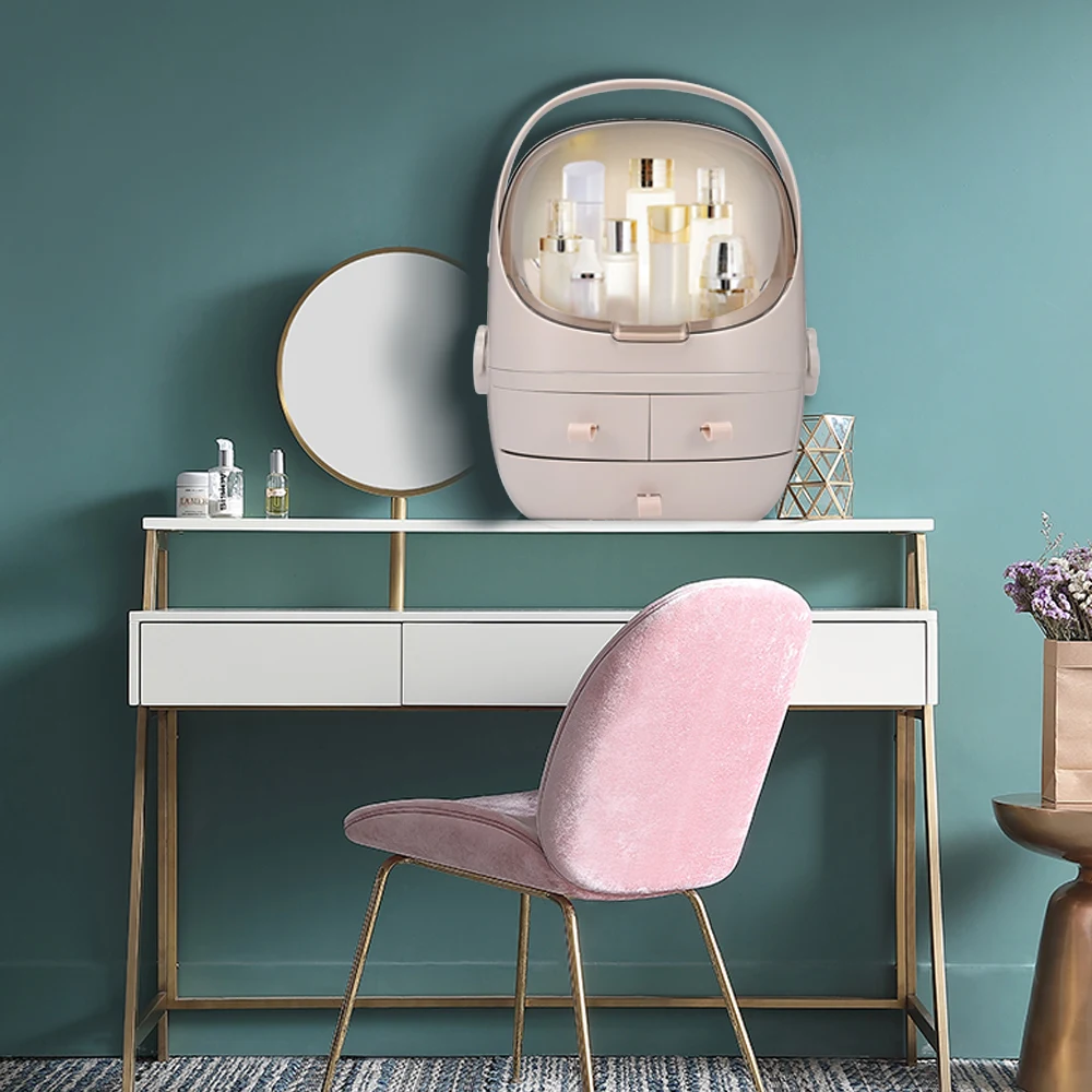 Большой Вместительный органайзер для макияжа косметическая коробка хранения