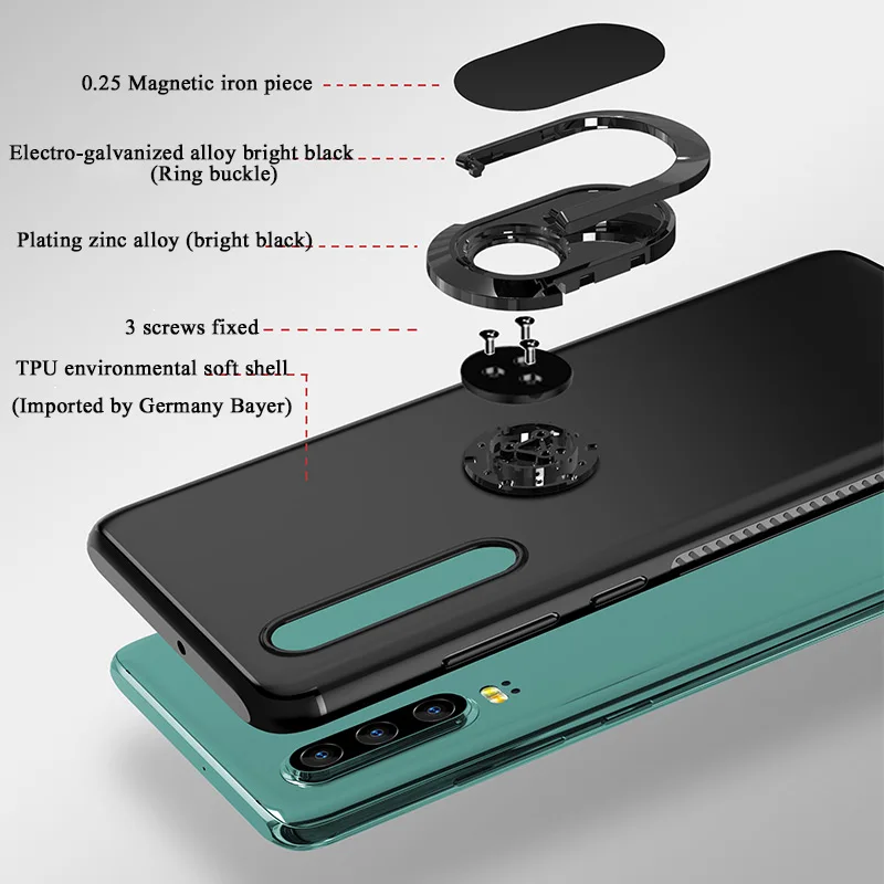 Магнитный вращающийся силиконовый чехол для телефона Huawei P10 Lite Plus P20 P30 Pro honor 10 9 Mate
