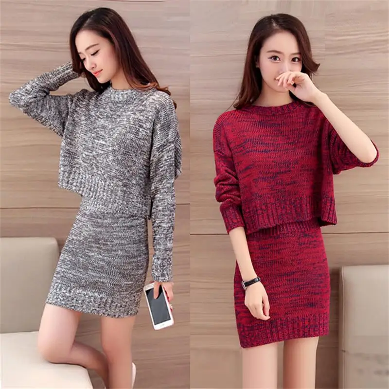 

Женский модный костюм-двойка, Осенний темпераментный свитер TX09