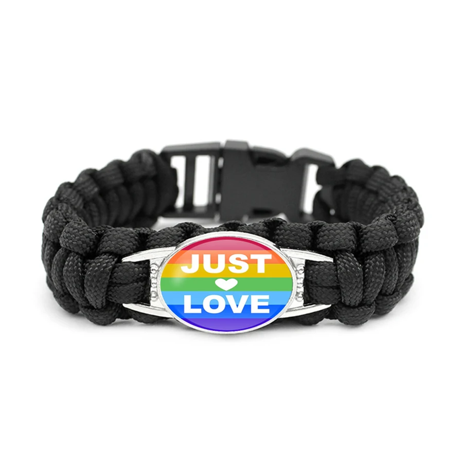 Новый стиль Gay Pride стеклянная Пряжка очаровательные браслеты Радужный Флаг