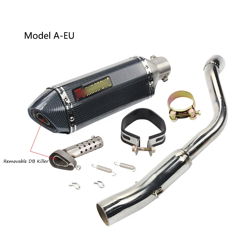 A-EU Для Honda CB600F Hornet 600 выхлопная труба мотоцикла ЕС США издание Mid Link труба скольжения на 370 мм задний глушитель съемный дБ убийца - Цвет: A-EU