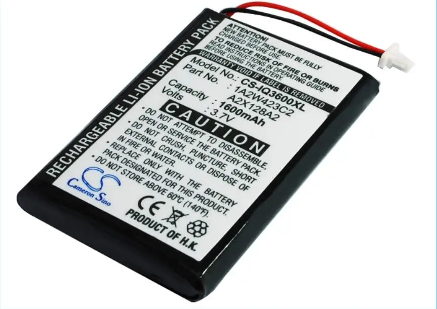 

Cameron Sino 1600mah battery for GARMIN iQue 3200 iQue 3600 iQue 3600a for BTI GPS-GAR3200 1A2W423C2 A2X128A2 PW029123