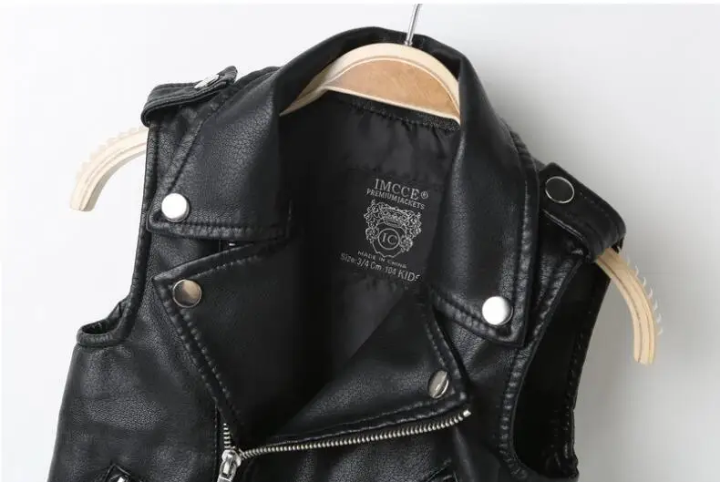 Жилет из искусственной кожи для девочек 2017 детский жилет мальчиков Детская