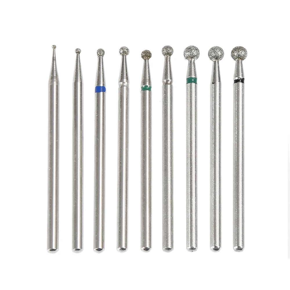 9 типов алмазных сверл для ногтей фрезы маникюра педикюра Шлифовальная головка