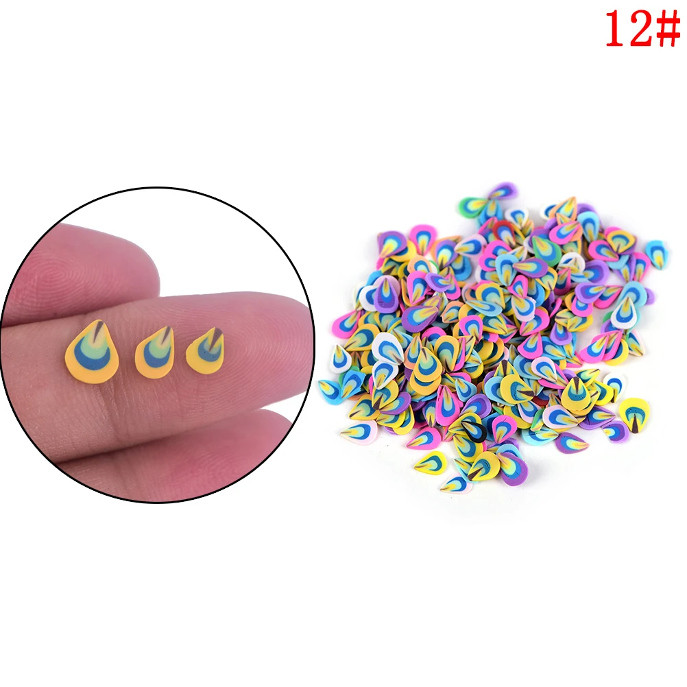 250 шт./пакет нейл-арта 3D фруктов смешанный Дизайн Крошечные Fimo игровое тесто ломтиков из полимерной глины DIY Красота наклейки для ногтей, украшения - Цвет: 12