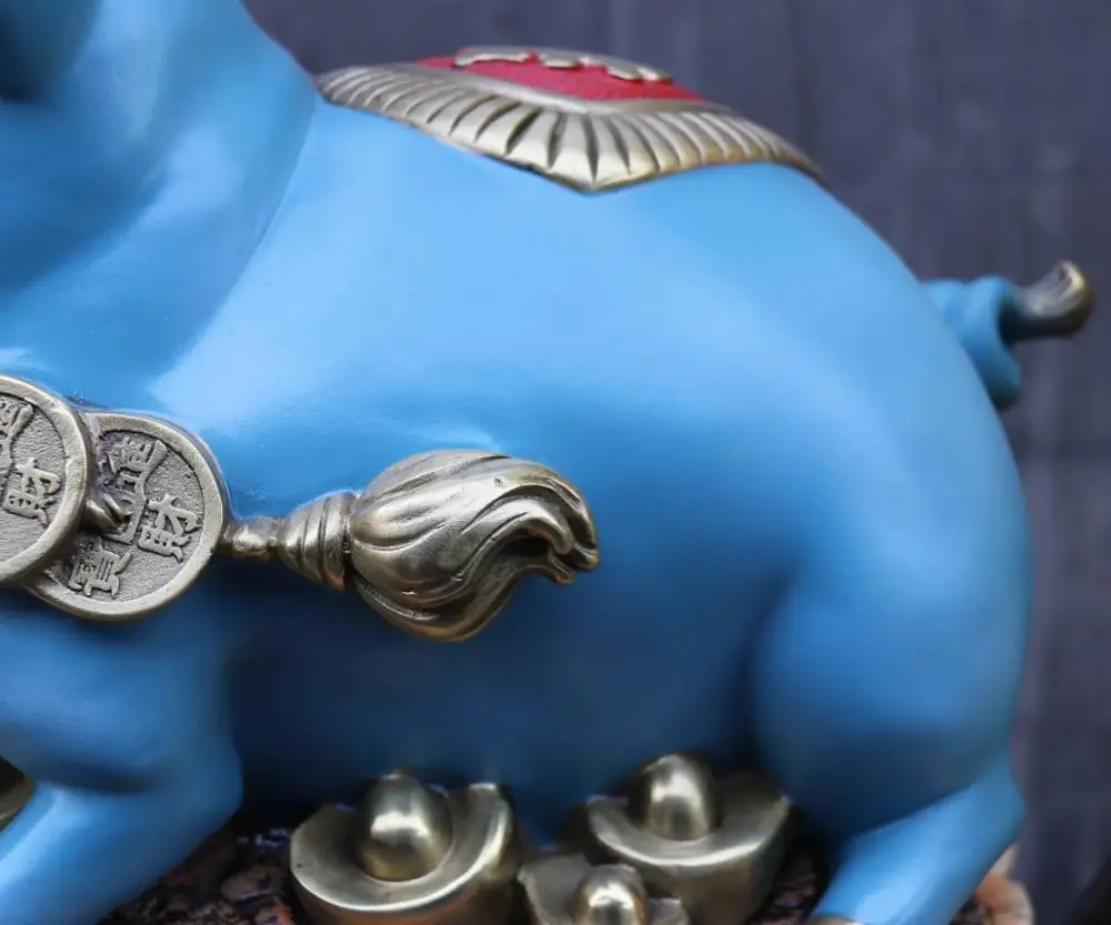 10.6 inches pure brass Chinese Zodiac auspicious Feng shui Wealth Animal Pig hog statue Bronze Decoration Home Gift Statue | Дом и сад