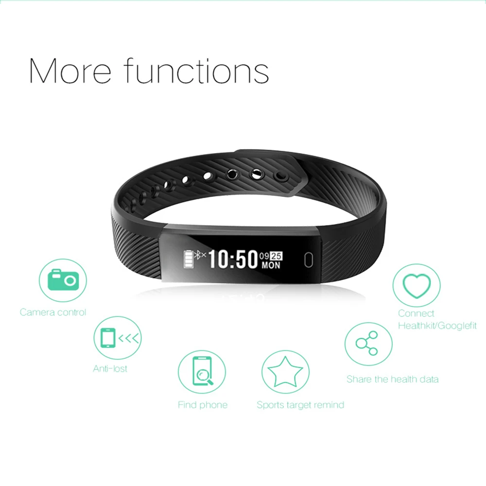 GIVENONE ID115HR Diggro Smart Bracelet Heart Rate Monitor Activity Tracker Waterproof Wristbands For IOS Android band |