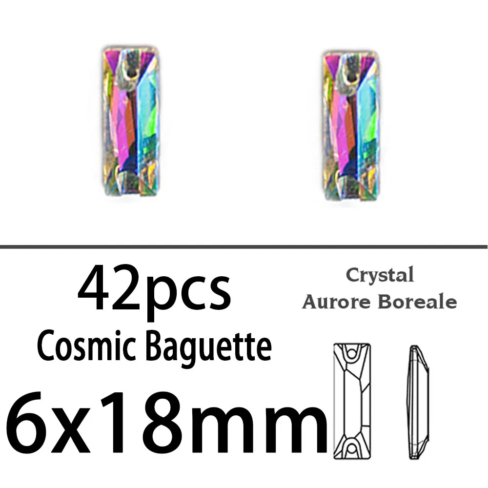 3255 6x18mm 42pcs Смешанные размеры формы смешивания Швейные кристаллы AB Пришивные бусины Flatback Стразы модные Кристаллы пришивные камни для свадебного платья - Цвет: 3255 6x18mm 42pcs