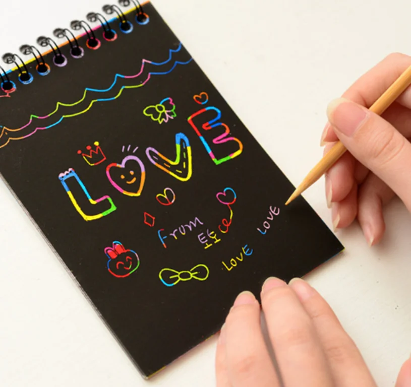 Волшебная книга для рисования блокнот самостоятельной сборки черный картон в