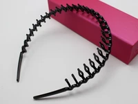5 black plastic wave hair band headband 8mm with teeth hair accessories
