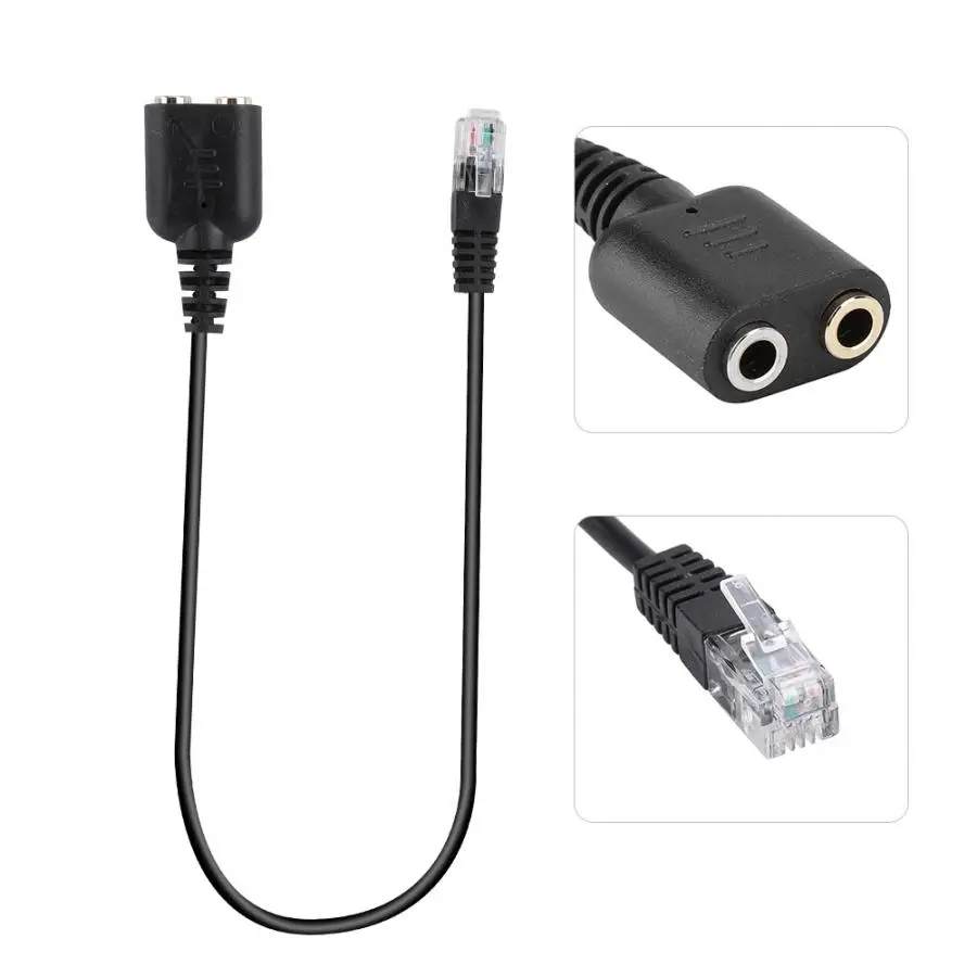 Двойной разъем 3 5 мм для телефона RJ9/RJ10 кабель гарнитуры офисного адаптера