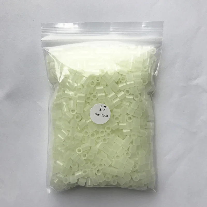 Transparent Color 17 1000 Beads/Bag 5mm Perler Artkal Beads 37 Colors Available Material Bag DIY Cartoon Making Tube Colorful Beads Educational Toys - Цвет: Transparent Color 17