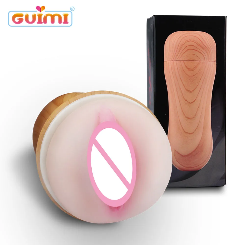 Искусственная вагина GUIMI для мужчин чашка мастурбации с деревянной оболочкой