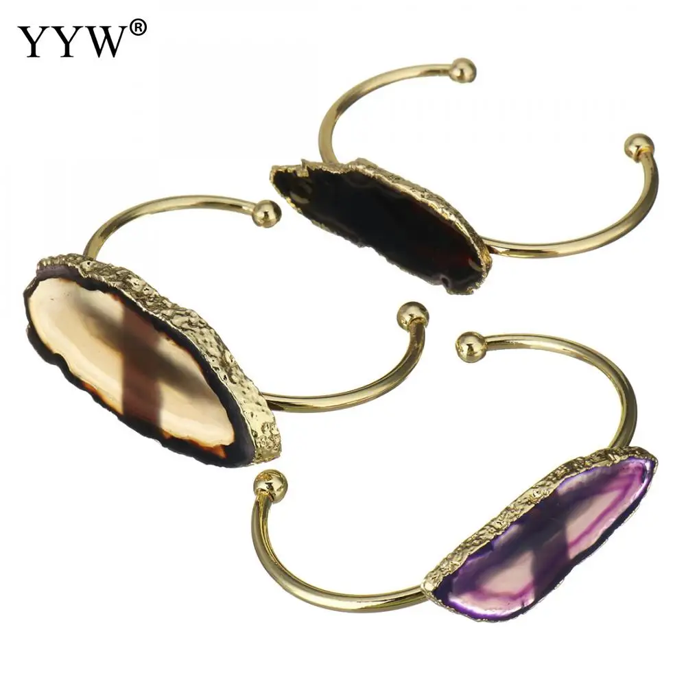 Cuff Bangle Natural Stone Hollow Opening Bracelet Women Multiple Kinds Luxury Retro Female Jewelry Accessories Bileklik | Украшения и