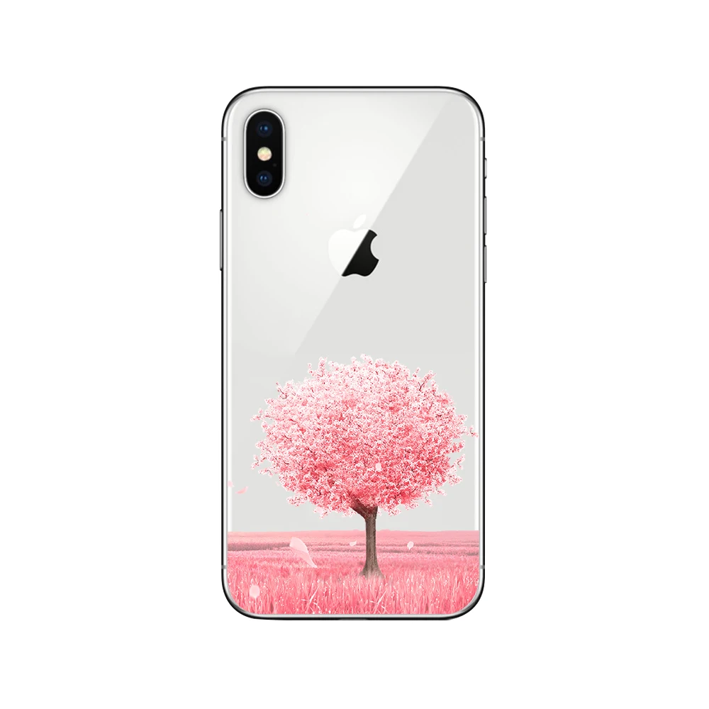 Чехлы для телефонов ciciber Cherry Blossom Tree для iphone 11 Pro XR XS MAX X, мягкий чехол из ТПУ для iphone 7, 8, 6, 6S Plus, 5S, SE, чехол