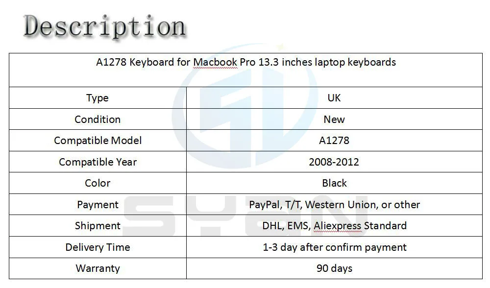 A1278 Клавиатура для Macbook pro 13,3 дюймов ноутбук MC700 MC724 MD101 MD 102 клавиатуры абсолютно новые 2008-2012