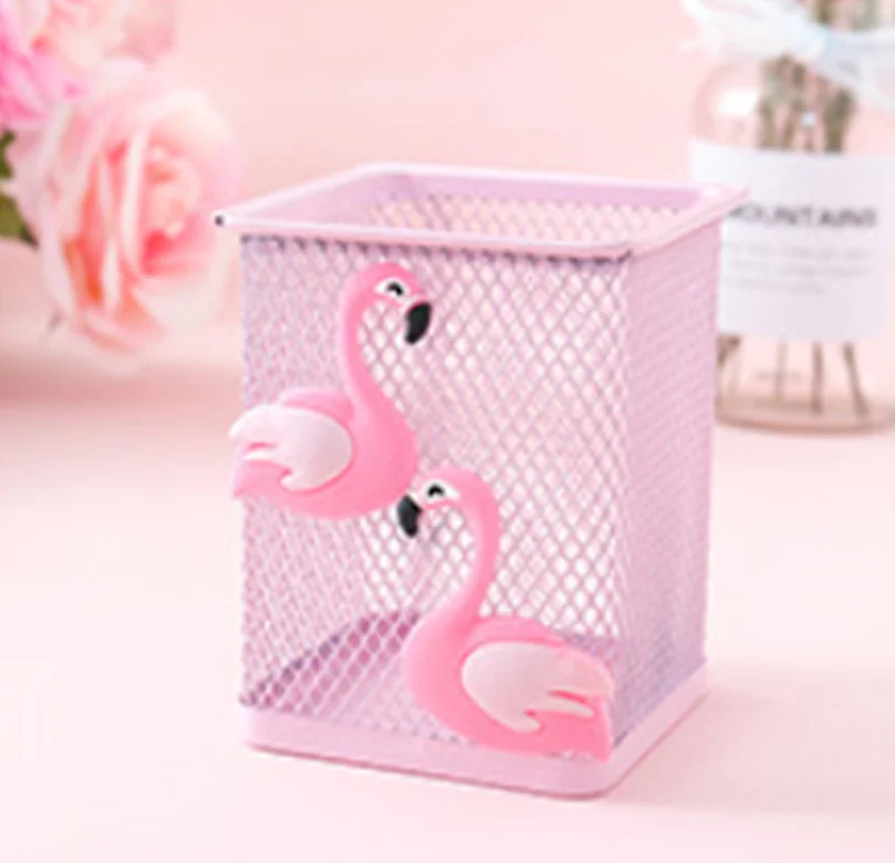 Kawaii розовый единорог кактус Фламинго квадратный канцелярский ящик для хранения управление чехол Подставка для ручек и карандашей подставка студенческие канцелярские принадлежности - Цвет: 1