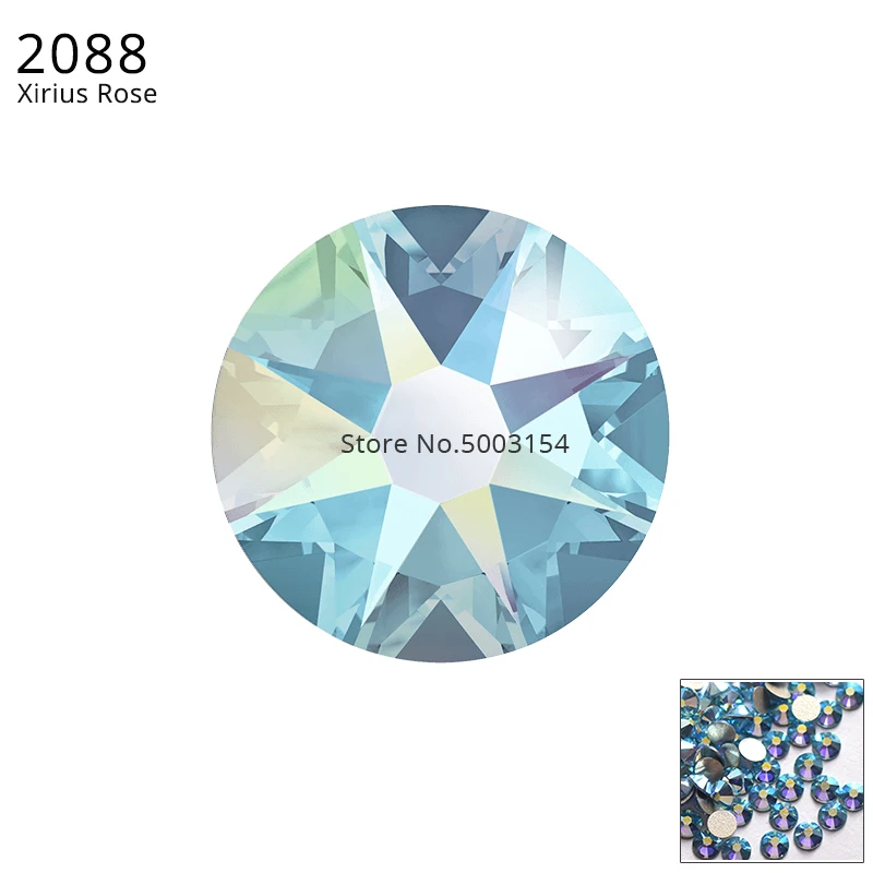 Aquamarine 202 AB F 24 шт.) Оригинальные кристаллы от Swarovski 2058 XILION 2088 XIRIUS Rose без горячей фиксации стразы с плоской задней частью для украшения ногтей - Цвет: Aquamarine 202 AB F