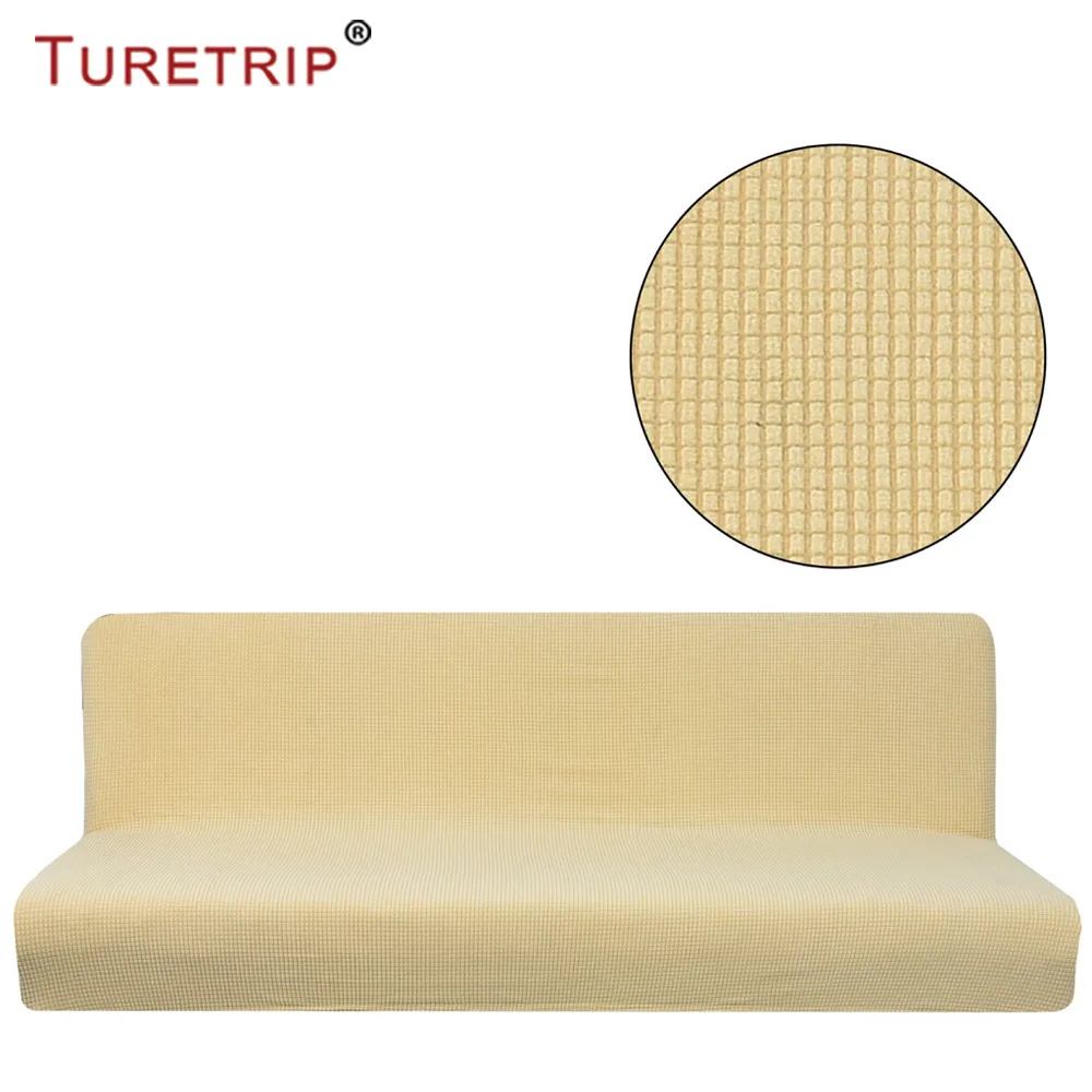 Turetrip 1 шт. сплошной цвет Чехлы для дивана кровать футон Slipcover Полный складной эластичный без рукавов стрейч мебель протектор - Цвет: Светло-желтый
