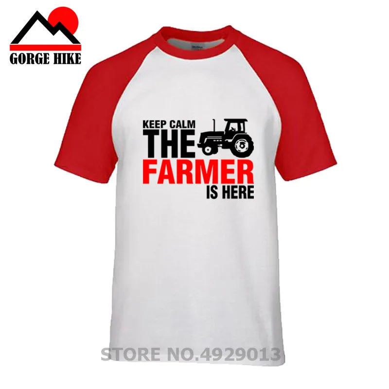 Новая футболка с уникальным дизайном для мужчин Keep Calm The Farmer Is Here одежда короткими
