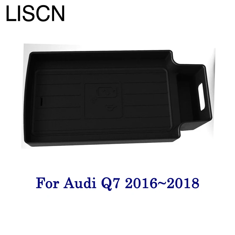 Qi Беспроводной Зарядное устройство для Audi Q7~ для телефона держатель Беспроводной зарядки оригинального автомобиля подсветки перчаточного ящика умное Беспроводное зарядное устройство