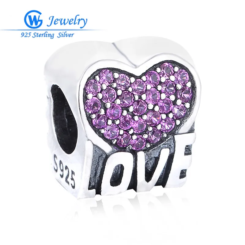 Ювелирные изделия из стерлингового серебра 925 пробы фиолетовые Очаровательные