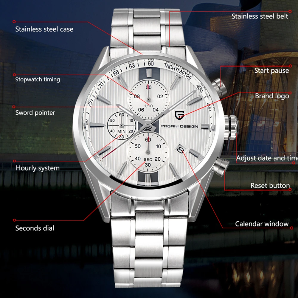 PAGANI Design Luxury Brand Simple Style Business Male Watch Quartz Stainless Steel Band Wristwatch Mens reloj hombre 2018 | Наручные часы