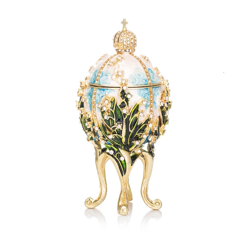 Fetcher бренд Металл Exqusite Faberge яйцо для ювелирных изделий коробка