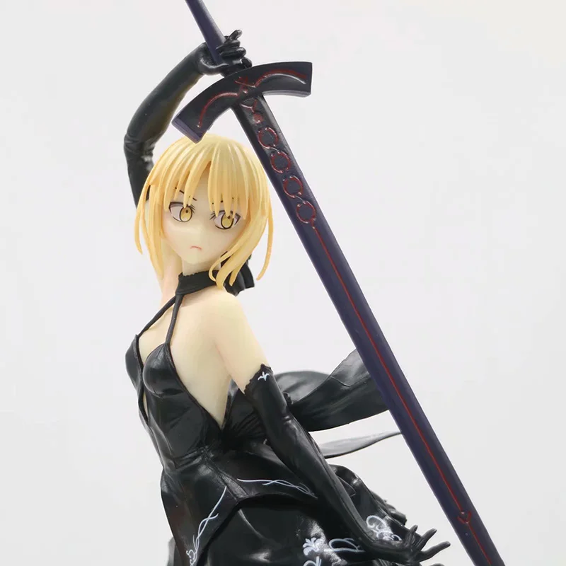 Аниме Fate Stay Night фигурка черное платье Saber Arturia Pendragon ПВХ Фигурки Коллекционная