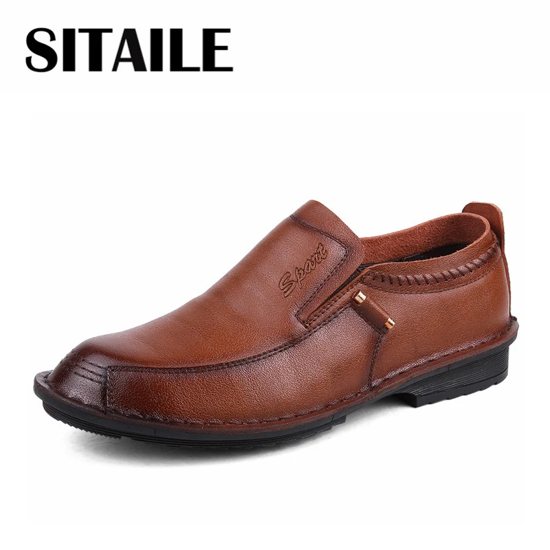 SITAILE Повседневная Бизнес Англия Trend человека Кисти Кожаные Ботинки Все Матч Elegnt